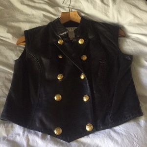 Super soft black leather vest